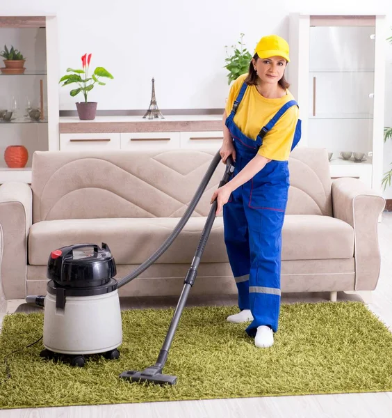 Die Alte Lohnunternehmerin Bei Der Hausarbeit — Stockfoto
