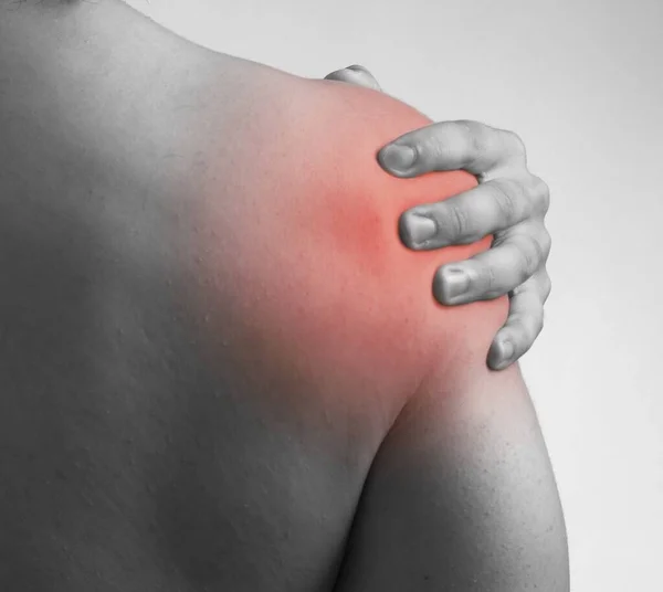 Man Suffering Acute Pain Shoulder — Stock Photo, Image