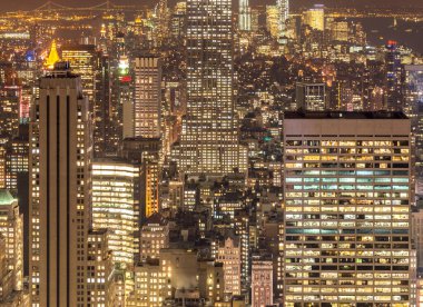 Günbatımında New York Manhattan manzarası