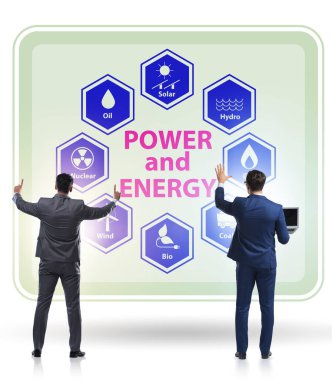 İş adamıyla enerji karışımı konsepti