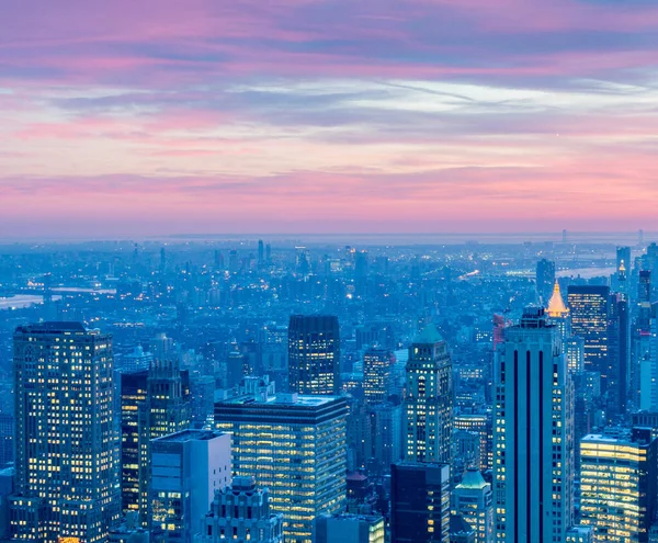 Vista Nova Iorque Manhattan Durante Pôr Sol — Fotografia de Stock