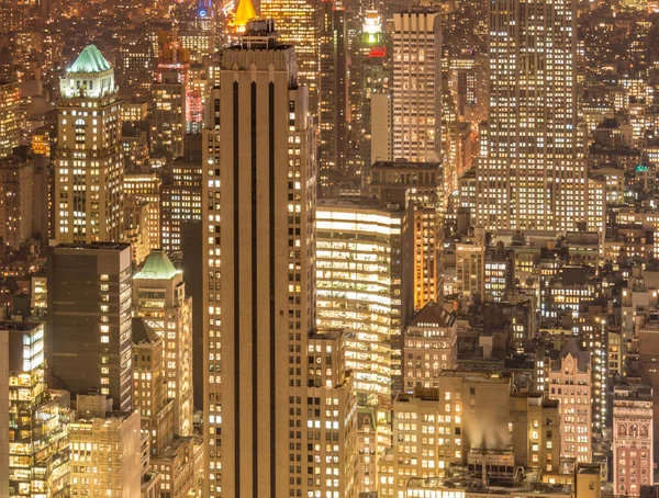 Günbatımında New York Manhattan Gece Manzarası — Stok fotoğraf