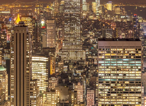 New York Látképe Manhattan Naplementekor — Stock Fotó