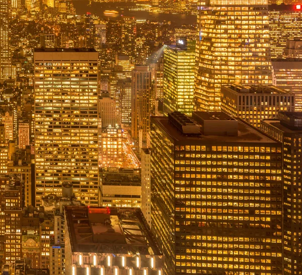 Pemandangan New York Manhattan Saat Matahari Terbenam — Stok Foto