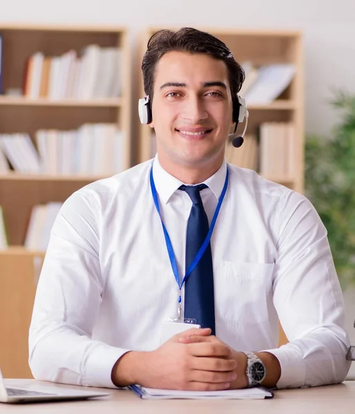 Handsome Customer Service Clerk Headset — Stock Photo, Image