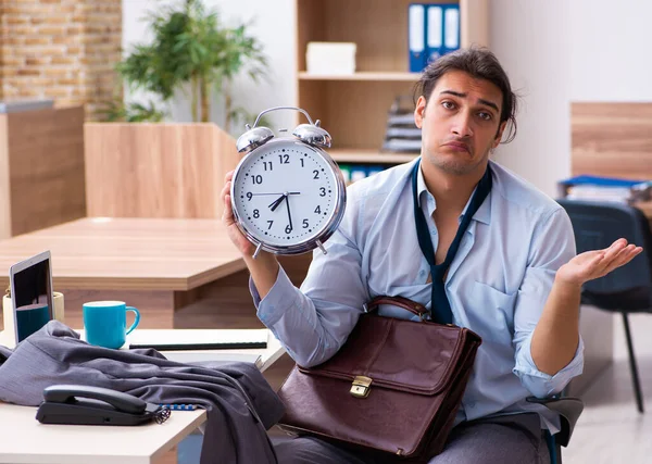 Male Employee Being Late His Job — Stock Photo, Image