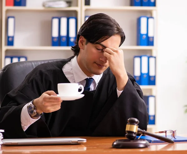 Young Handsome Judge Working Court — Stock Photo, Image