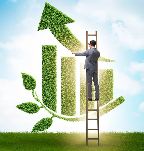 Concepto Crecimiento Economía Verde Con Empresario — Foto de Stock