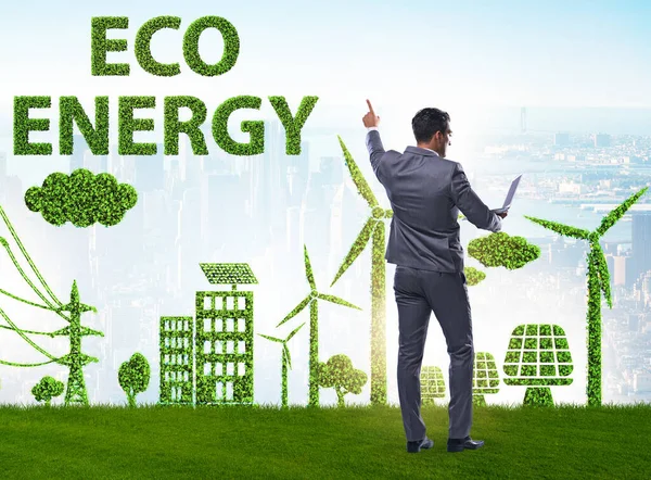 Zöld Ökológia Koncepció Üzletemberrel — Stock Fotó
