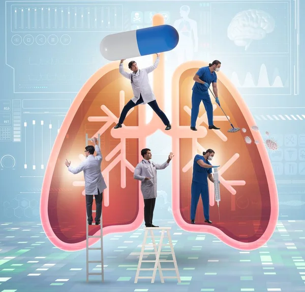 Illustration Doctors Examining Lungs — Stockfoto