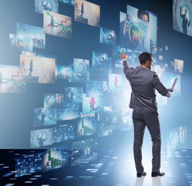 İş adamıyla fotoğraf kolajı.