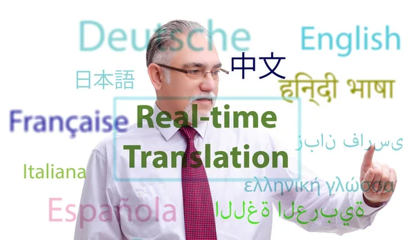 Concept Traduction Temps Réel Partir Une Langue Étrangère — Photo