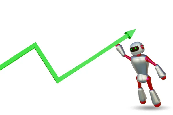 Artificial Intelligence Helping Support Economic Growth Rendering — Stock Photo, Image
