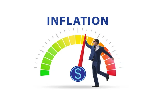 Бізнесмен Концепції Високої Інфляції — стокове фото