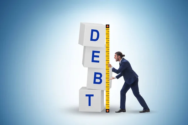 Conceito Avaliação Dívida Com Empresário — Fotografia de Stock