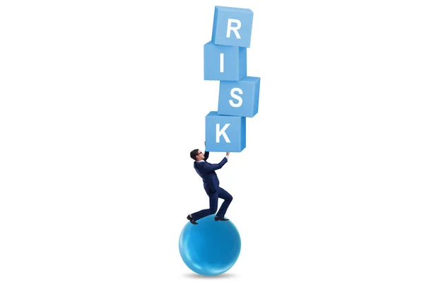 Risk Management Concept Balancing Businessman — Foto de Stock