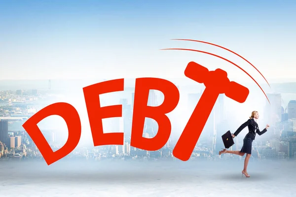 Zware Schuldenlast Concept Met Zakenman — Stockfoto