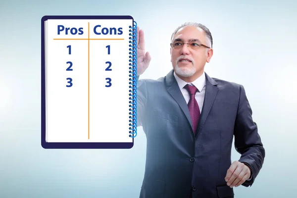 Concept Choosing Pros Cons — Stock Photo, Image
