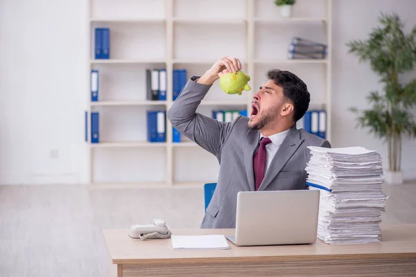 stock image Young employee in planning retirement concept