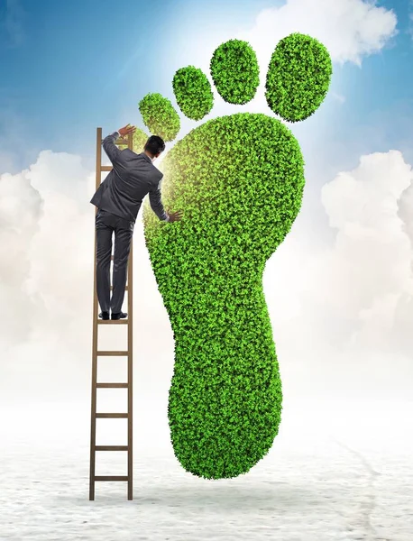 Carbon Footprint Concept Businessman — 스톡 사진