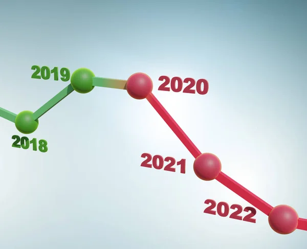Chart Showing Decline Year 2020 — Stock Photo, Image