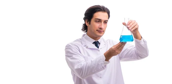 Der Junge Chemiker Isoliert Auf Weißem Hintergrund — Stockfoto