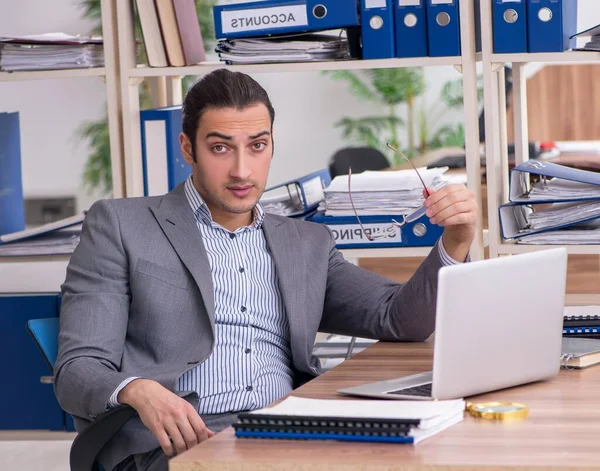 Young Employee Businessman Workplace — Stock Photo, Image