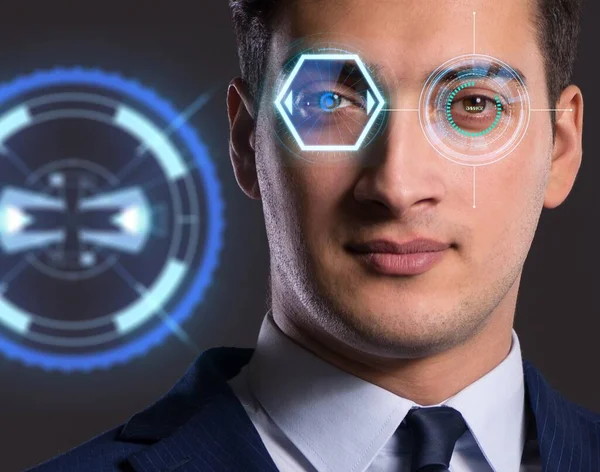 Concept Sensor Implanted Human Eye — Stock Photo, Image