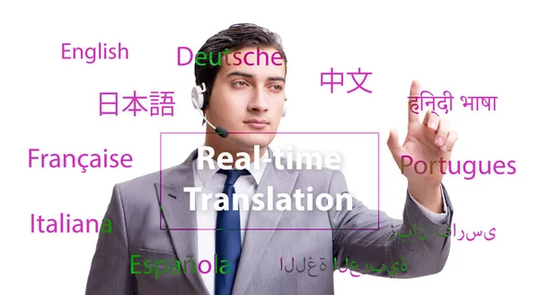 Het Concept Van Real Time Vertaling Uit Vreemde Talen — Stockfoto