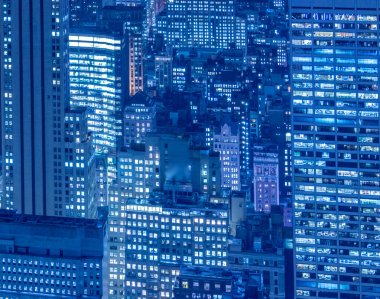 Günbatımında New York Manhattan manzarası