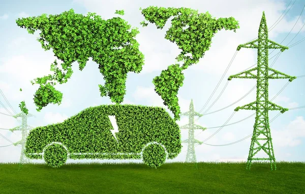 Concepto Energía Limpia Verde Renderizado — Foto de Stock