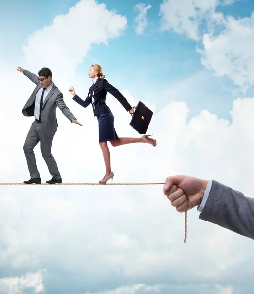 Business People Walking Tight Rope — Stock Photo, Image