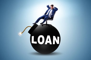 Patlayan bombanın borç ve kredi konsepti