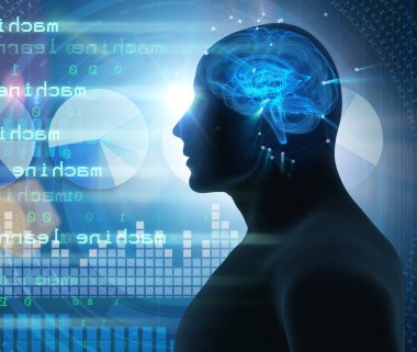 The machine learning and cognitive computing - 3d rendering