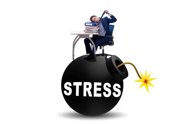 Stress Concept Met Ontploffende Bom — Stockfoto