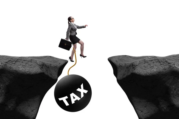 企业妇女在这一鸿沟上的税务负担概念 — 图库照片