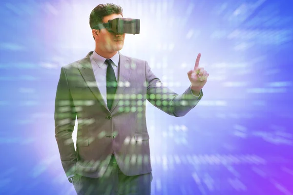 Conceito Metaverso Com Homem Óculos Realidade Virtual — Fotografia de Stock
