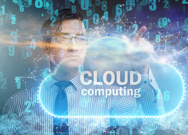 Concepto Computación Nube Con Botones Mujer — Foto de Stock