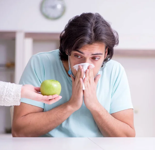 Young Man Suffering Allergy — Stock Photo, Image