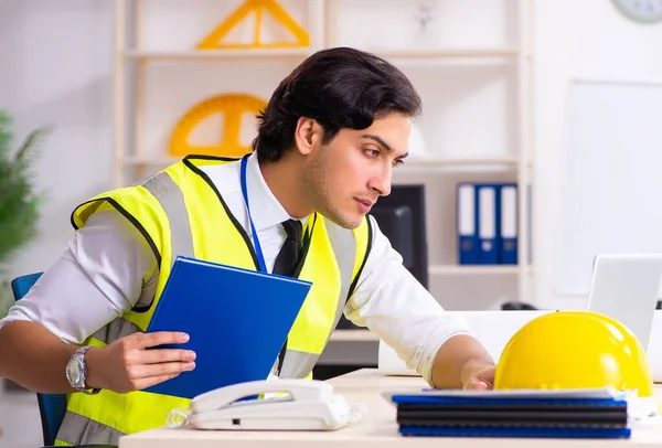 Male Construction Engineer Working Office — Stock Photo, Image
