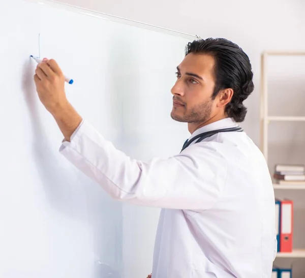 Young Doctor Front Whiteboard — Stock Photo, Image
