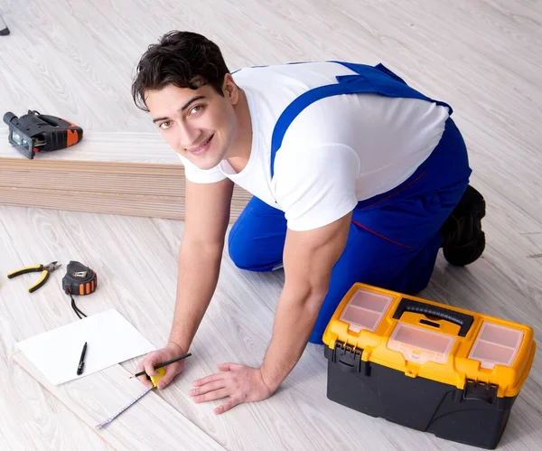 May Laying Laminate Flooring Home — Stockfoto