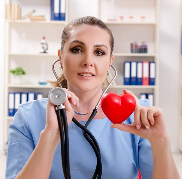 Female Doctor Cardiologist Working Clinic — Stock Photo, Image