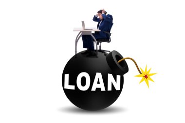 Patlayan bombanın borç ve kredi konsepti