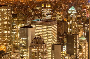 Günbatımında New York Manhattan manzarası