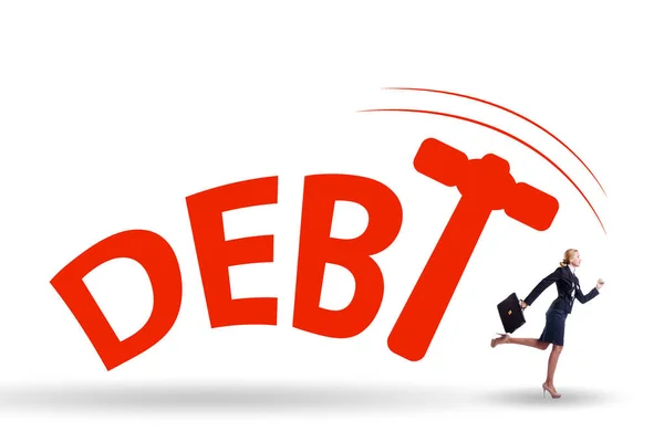 Conceito Dívida Pesada Com Empresário — Fotografia de Stock
