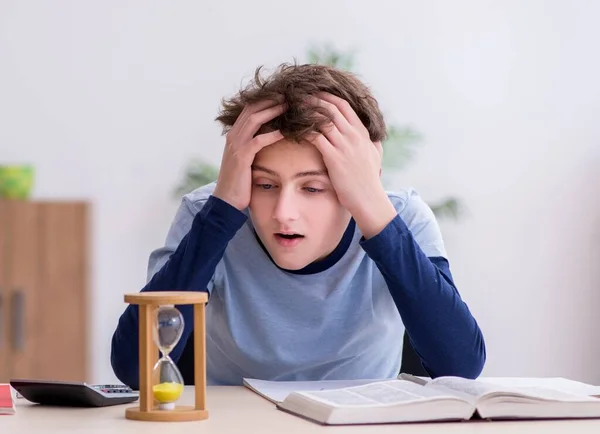 Boy Preparing Exams Time Management Concept — Stock Photo, Image