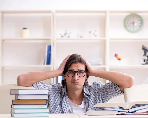Young Male Student Preparing Exams Home — Stock Photo, Image