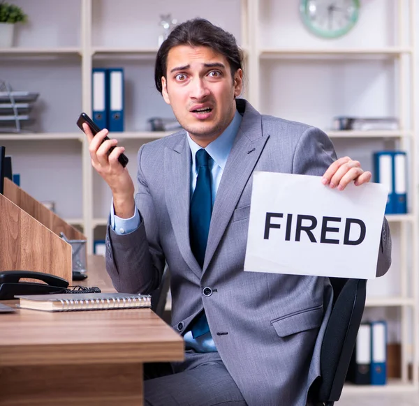 Young Male Employee Being Fired His Work — Stock Photo, Image
