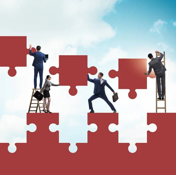 Businessman Teamwork Concept Jigsaw Puzzle — Stock Photo, Image